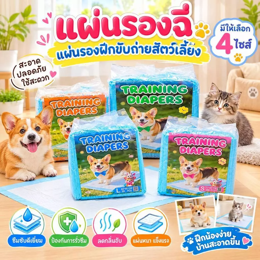 Boqi Factory แผ่นรองฉี่สุนัข ราคาประหยัด ซึมซับดี แห้งเร็ว ระงับกลิ่น ใช้ฝึกขับถ่ายสำหรับสุนัขและแมวน thumbnail 10