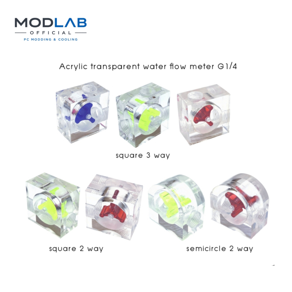โฟล์วน้ำ ใบพัด 2 และ 3 ทาง G1/4  Acrylic transparent water flow ชุดน้ำระบบเปิด คอมพิวเตอร์ระบบน้ำ