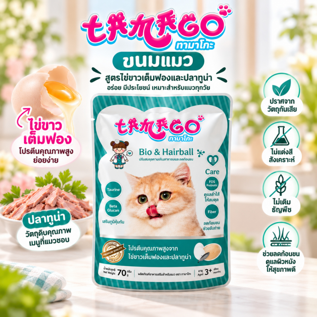 Tamago طعام قطط رطب Jumbo ‏70 غ (1+1) — صورة 2