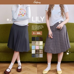 Lily_Sp096 กระโปรงพีทผ้าญี่ปุ่นพรีเมียม ทรงสวย ใส่สบาย มี2ความยาว แมทง่ายได้หลายลุค สไตล์เกาหลี