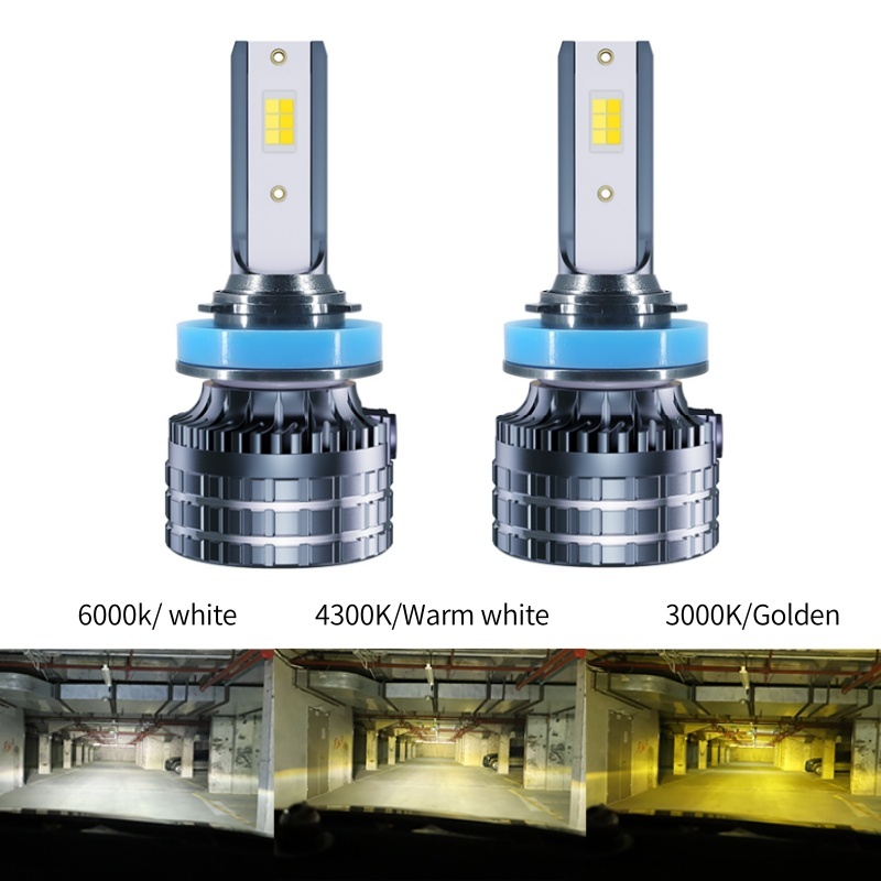 ไฟหน้ารถยนต์ ไฟหน้า H4 ไฟหน้า H11 ไฟตัดหมอก LED ไฟหน้า 3 สี แสงขาวอุ่น แสงทอง H8 H9 H11