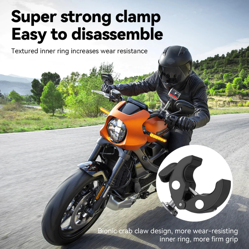 Telesin GoPro , DJI , Insta360 Aluminum Alloy Handlebar Mount ตัวหนีบอะลูมิเนียมยึดแฮนด์มอเตอร์ไซค์ thumbnail 3