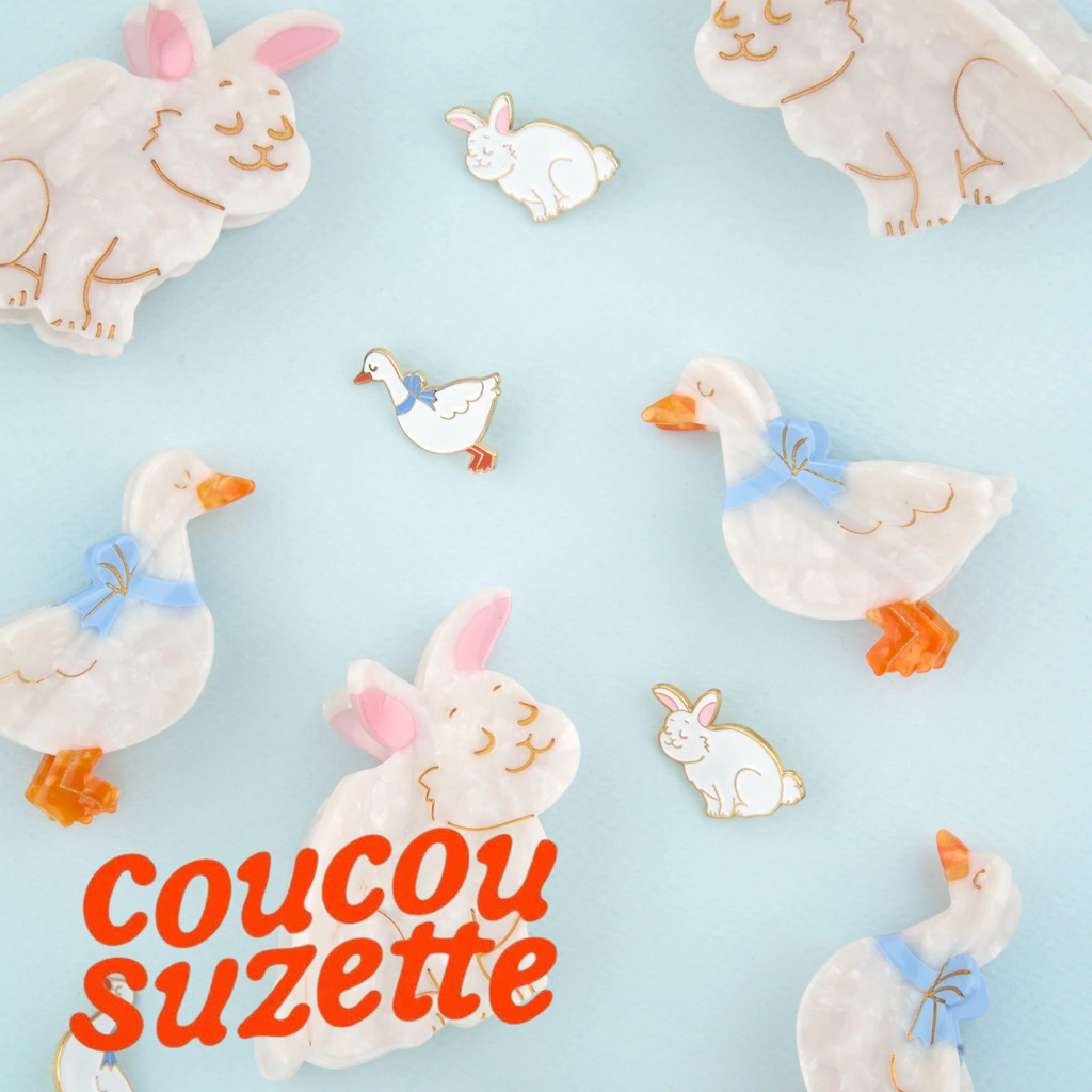 🐇พร้อมส่ง🪿💗ส่งฟรีไม่ต้องใช้โค้ด💗 COUCOU SUZETTE WELCOME TO THE COTTAGE กิ๊บหนีบผม กิ๊บติดผม