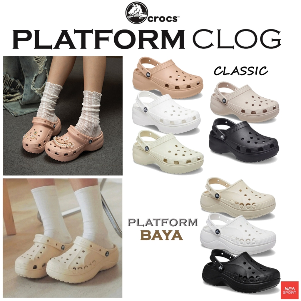[ลด30% เก็บโค้ด 2509FASHDD] Crocs Woman Classic Platform Clog ฮิตสุด แรงสุด รองเท้า ครอคส์ ผู้หญิง พ