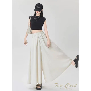 COM523 TARA Pants กางเกงกระโปรง เอวยางยืด มีกระเป๋า 2 ข้าง เนื้อผ้าครัช ผ้าดี ไม่ต้องรีด