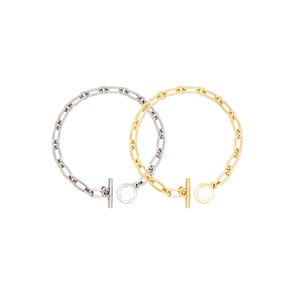 กำไลข้อมือ รุ่น LUKE - ดีไซน์ห่วงวงรีสลับกับห่วงกลมเล็ก เรียบง่าย คลาสสิกตลอดกาล