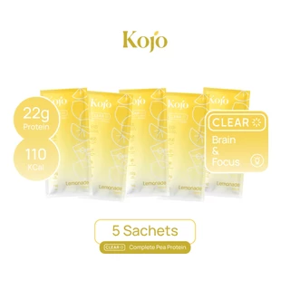 1 Box : Kojo Clear Protein 5 sachets โปรตีนพืชสูตรใส รสชาติชาพีช 1 กล่อง 5 ซอง