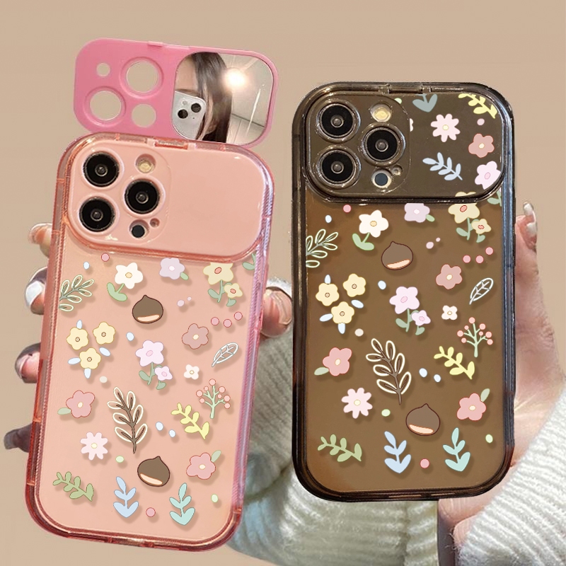 เคสไอโฟน11 สำหรับ iPhone 11 15 14 13 12 Pro MAX 8 14 Plus XS MAX กระจกฝาพับ เคสโทรศัพท์ Cartoon LBB 