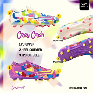 (WINGZลิขสิทธิ์💯)ไซส์ 30-45 รองเท้าฟุตบอล/สตั๊ด Crazy Crush ไซส์เด็ก-ผู้ใหญ่