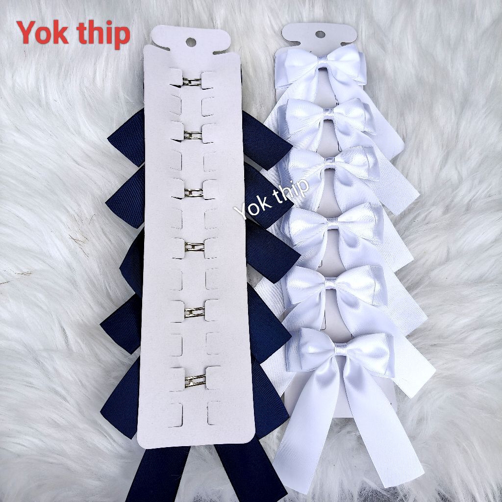 กิ๊บสปริง แบบ2ชั้น 3"x4" โบว์นักเรียน โบว์ กิ๊บติดผม เด็กผู้หญิง งานสวย ผ้าดี เงางาม
