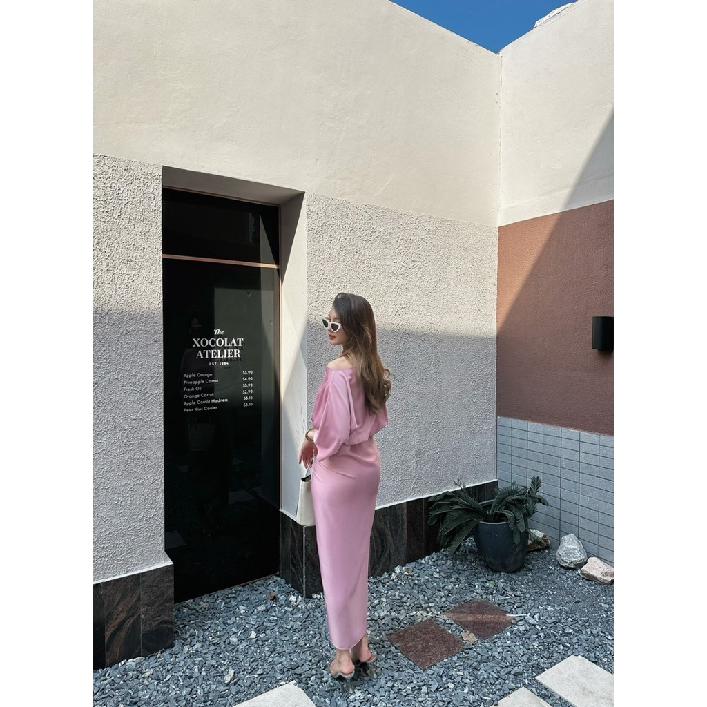 🔖Alot #Everlyn เดรสซาติน ผ้าเนื้อดี ใส่สบาย แบบผูกหน้า ใส่ได้ทั้งเป็น ชุดออกงาน ชุดไปงาน ชุดราตรี งานแต่ง ออกเดท - รูปที่ 5