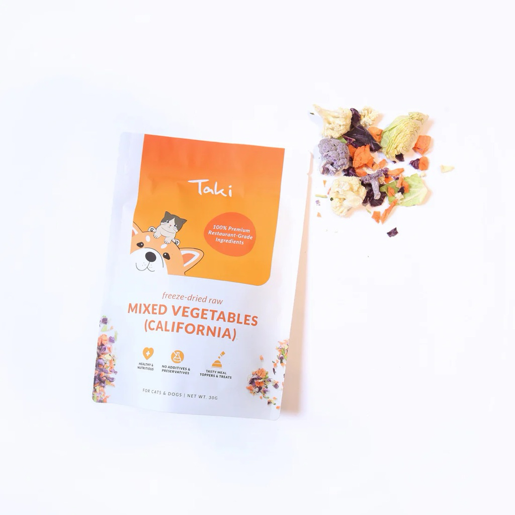 TAKI - Premium Veggie Garden California ผักรวมฟรีซดรายสำหรับสุนัขและแมว