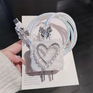 ชุดถนอมสายชาร์จ ชุดพันสาย เคสหัวชาร์จ สำหรับ สําหรับ IPhone 20W ถนอมสายชาร์จลายการ์ตูน ปลอกหุ้มสายชาร์จ ชุดเคสป้องกัน