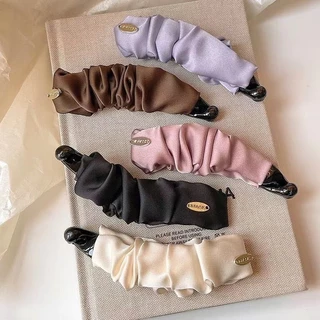 พร้อมส่ง!🇹🇭 ราคา/ชิ้น กิ๊บผ้าซาตินจีบหรูหรา รุ่น Satin Pleated Hair Clip โทนสีหวานสุภาพ หนีบแน่น เนื้องานเกาหลี คุณภาพดี
