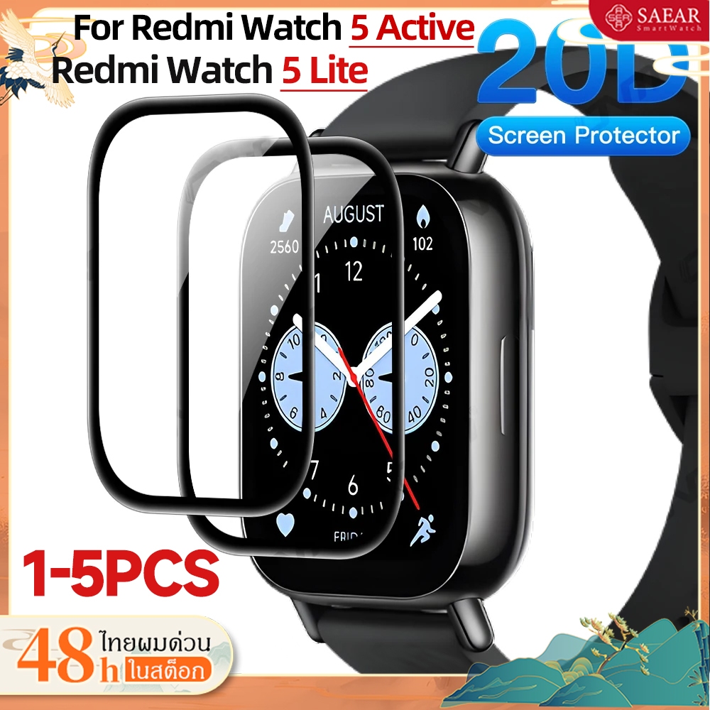 1-5PCSสำหรับXiaomi Redmi Watch 5 Lite ป้องกันหน้าจอคลุมทั้งหมด Watch 5 Active 5 Lite สมาร์ทนาฬิกา 3D โค้งป้องกันฟิล์มไม่