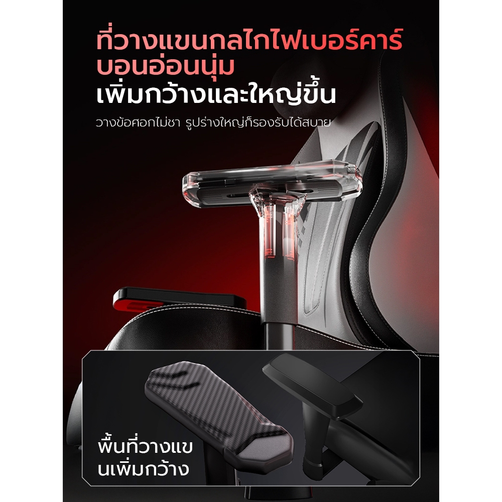 Xpanse Lightning เก้าอี้เกมมิ่ง เพื่อสุขภาพ ที่รองหลังแบบยืดหดได้ พนักพิงศีรษะแม่เหล็ก หนัง PVC Gaming Chair เก้าอี้คอม รูปที่ 5