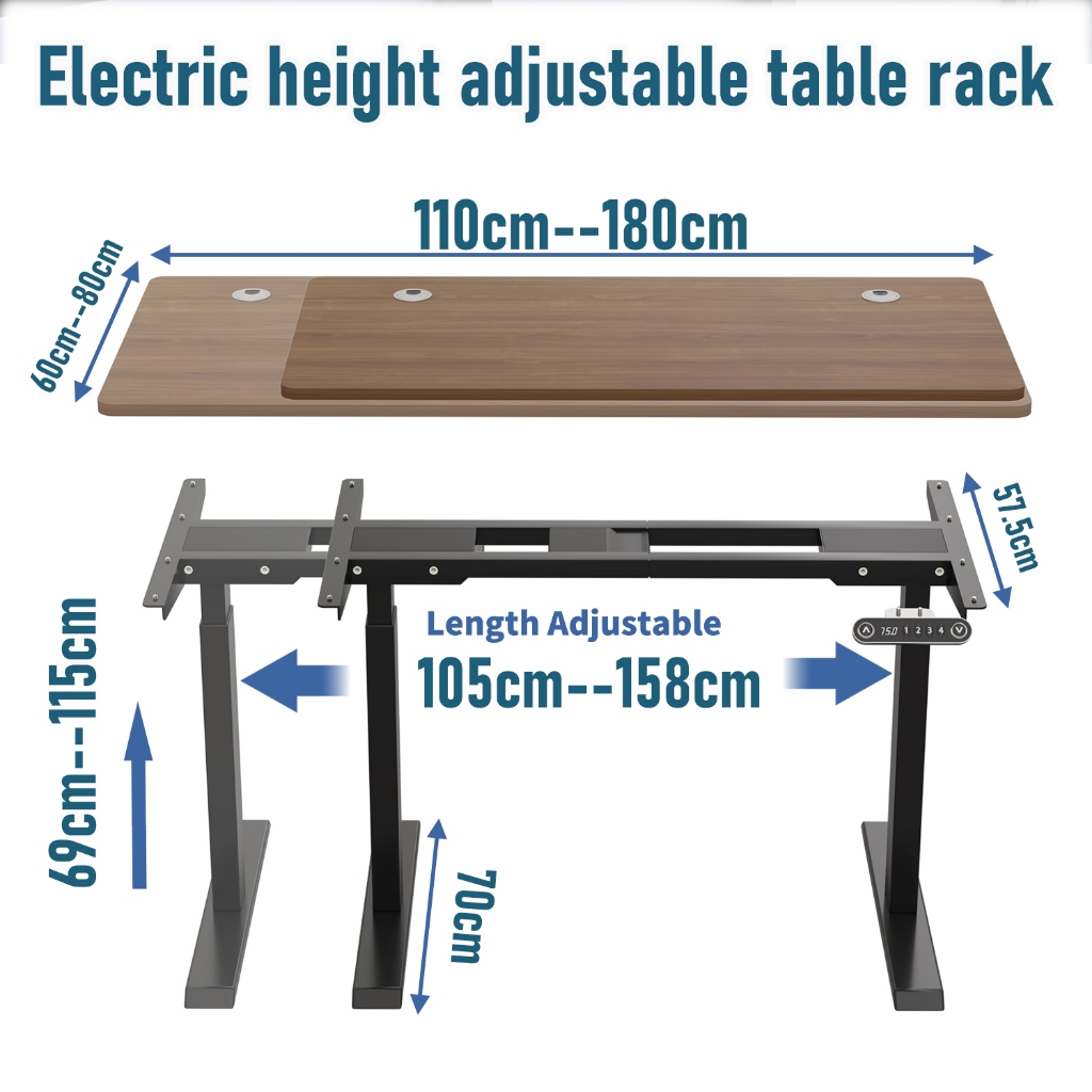 Dual motor- Electrically adjustable table base legs Retractable table rack Suitable for 180cm desktops ขาโต๊ะแบบยกไฟฟ้าไ