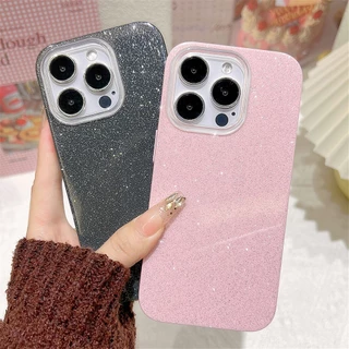 กลิตเตอร์ เคส for เคสไอโฟน 13 iphone 11 12 14 15 Pro Max เคสไอโฟน 16 pro max iphone 15 กันกระแทกกรณีฝาครอบ มาการอง case