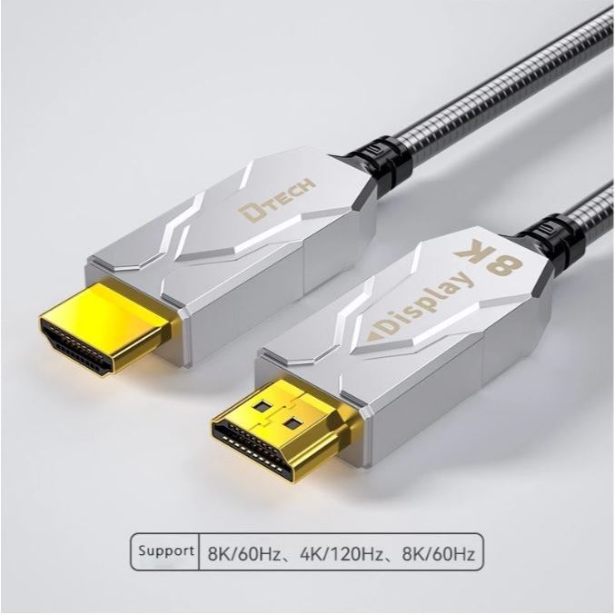 DTECH Newๆ @8K HDMI Fiber Optic Armored Cable 20,30,50,100เมตร #DT-HF8020K DT-HF8030K DT-HF8050K DT-