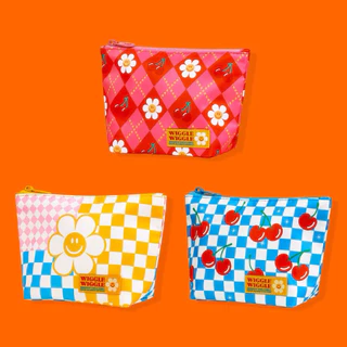 ✅พร้อมส่ง🌷Wiggle Wiggle🌷Pattern Pouch กระเป๋าซิป ใส่ของจุกจิก