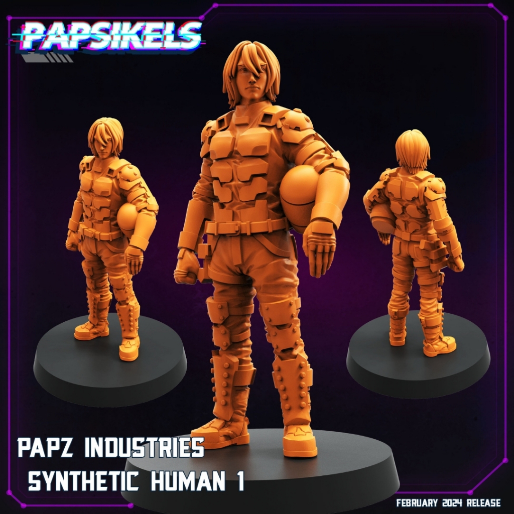 Synthetic Human [1] - MegaBio - Humanoid Human / 32mm scale 3D printed miniature PSK