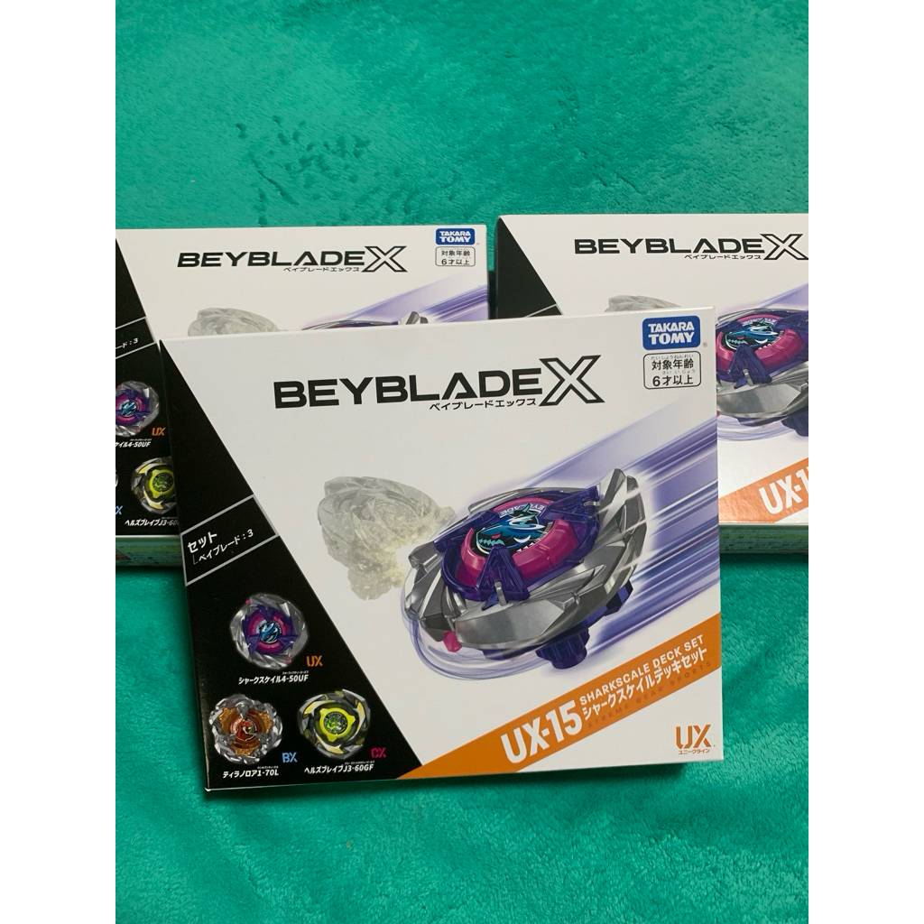 💗พร้อมส่งจากไทย 🇹🇭ของแท้ BEYBLADE X UX-15 Sharkscale Deck Set 【TAKARATOMY #เบลเบลด มีโค้ด