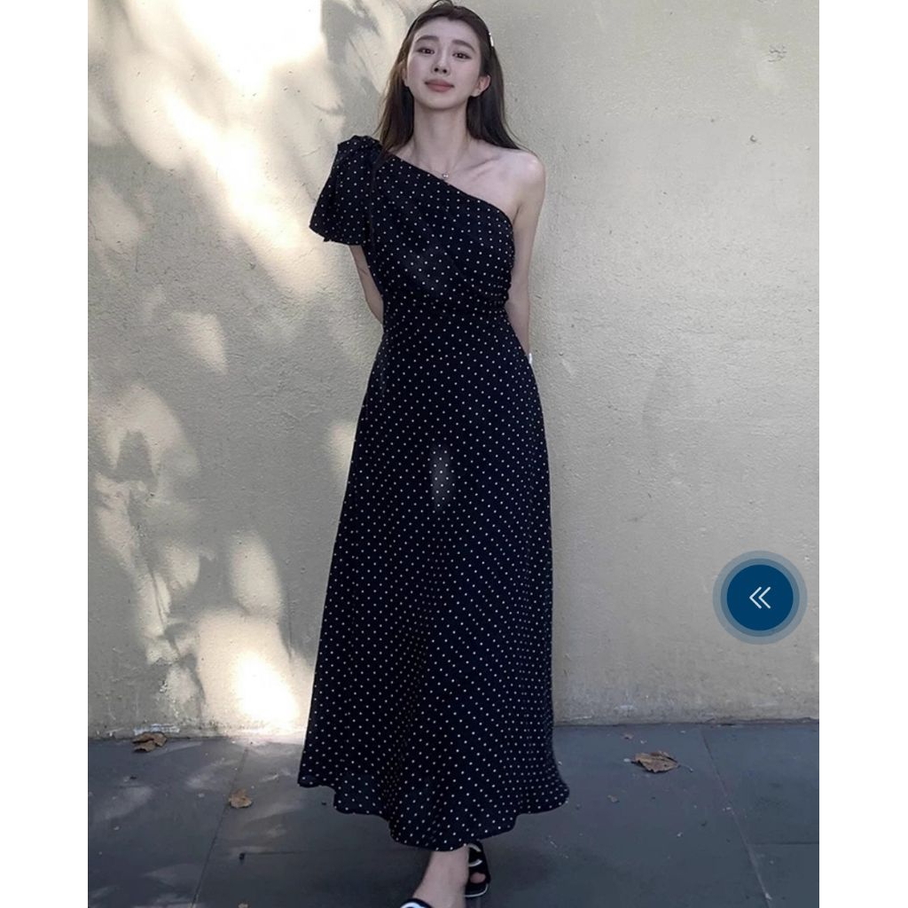 เดรสลายจุดสไตล์ฝรั่งเศสสุดเก๋ ดีไซน์เข้ารูปช่วงเอว สวยหรู ดูดี ไม่ซ้ำใคร ใส่แล้วน่ารักมีเสน่ห์