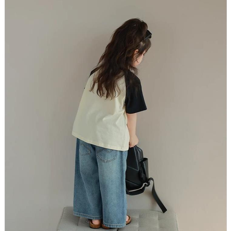 กางเกงยีนส์เด็กผู้หญิง กางเกงยีนส์เด็กขายาว ทรงหลวม สไตล์เกาหลี แฟชั่น - รูปที่ 4