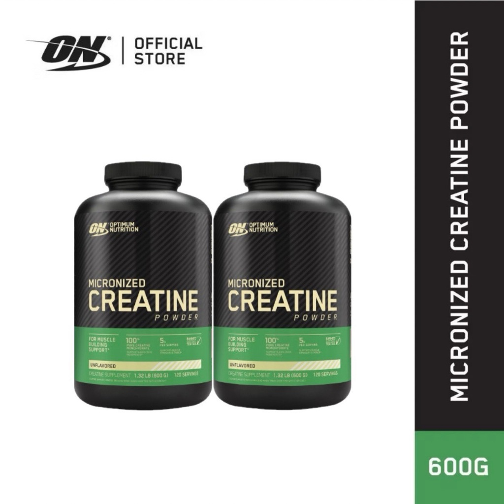 Optimum Nutrition Creatine 600gram (600กรัม) เพิ่มกล้ามเนื้อ เพิ่มพลัง 2 กระปุก