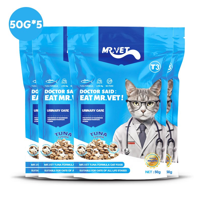 Mr.Vet อาหารแมว T3 250g. รองรับสุขภาพทางเดินปัสสาวะและเหมาะกับแมวทุกวัย