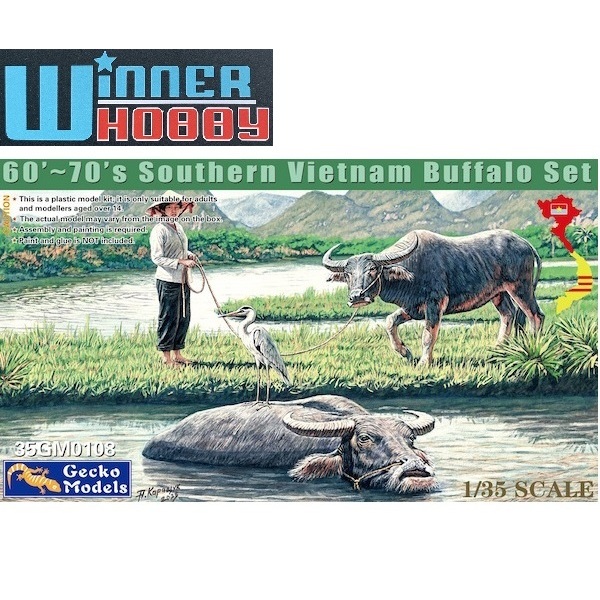 Gecko Models ฟิกเกอร์ 35GM0108 Vietnam Buffalo Set 1/35