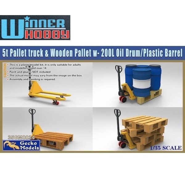 Gecko Models 35GM0034 Pallet Truck, Wooden Pallet 1/35 Plastic Military Model Kit โมเดลทหาร แบบประกอ