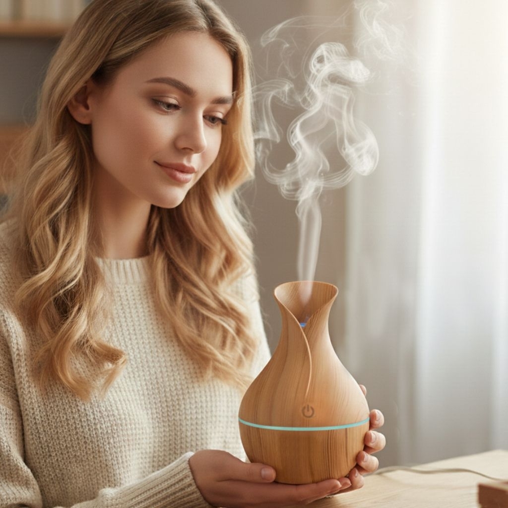 เครื่องพ่นไอน้ำอโรม่า Mini AirHumidifier เครื่องเพิ่มความชื้นฟอกอากาศ อัลตราโซนิกฆ่าเชื้อปล่อยกลิ่นหอม น้ำมันหอมระเหย香薰机