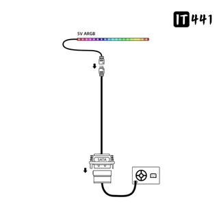 ARGB Controller 5V 3Pin ต่อไฟเลี้ยงจาก SATA