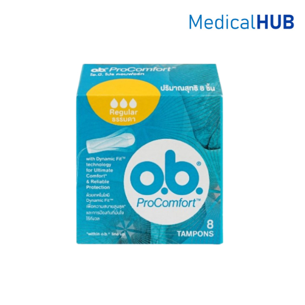 O.B. ProComfort Regular 8 ชิ้น ผ้าอนามัยแบบสอด