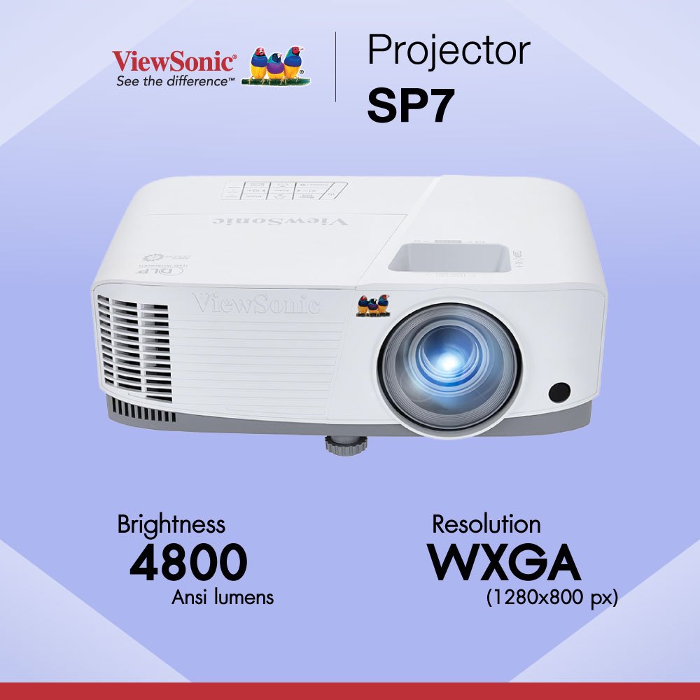 ViewSonic SP7 โปรเจคเตอร์ 4800 Ansi Lumens WXGA (สำหรับห้องประชุมใหญ่/หอประชุม สู้แสง ออกใบกำกับภาษีได้ ประกัน 3 ปี)