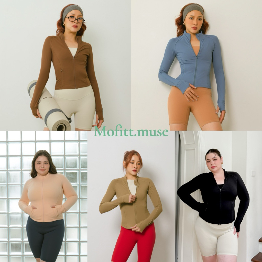 Mofitt.muse | เสื้อออกกำลังกายแขนยาว วิ่งกันลมกันแดด ฟิตเนส ใส่คลุม ผ้าระบายอากาศนุ่ม