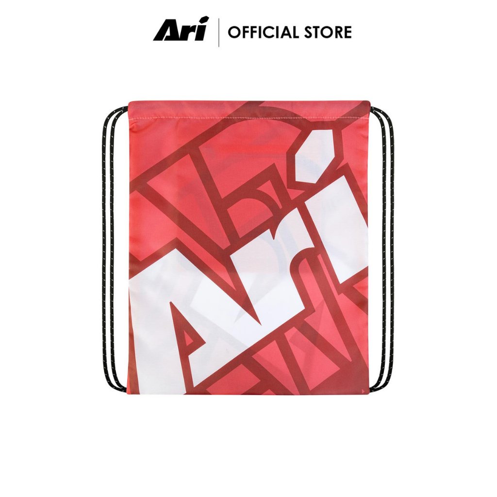 ARI ESSENTIAL URBAN TYPO GYMSACK - RED (AHW1653-05) กระเป๋ายิมแซค อาริ URBAN TYPO สีแดง