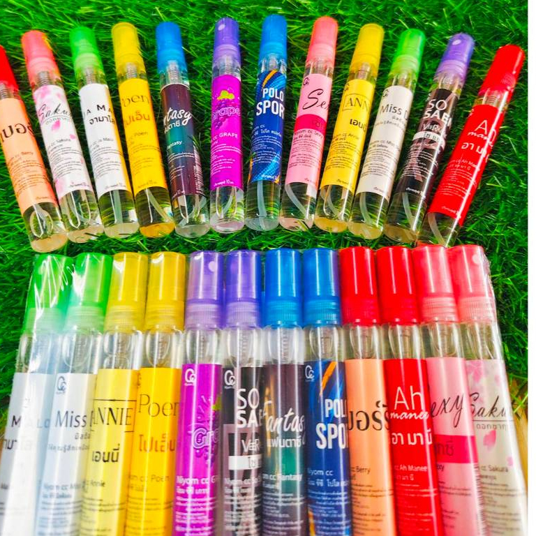 น้ำหอมพกพาสไตส์เกาหลี10ml. ((แพค12ขวด )) นิยมซีซี น้ำหอมวัยรุ่น พกพาสะดวก