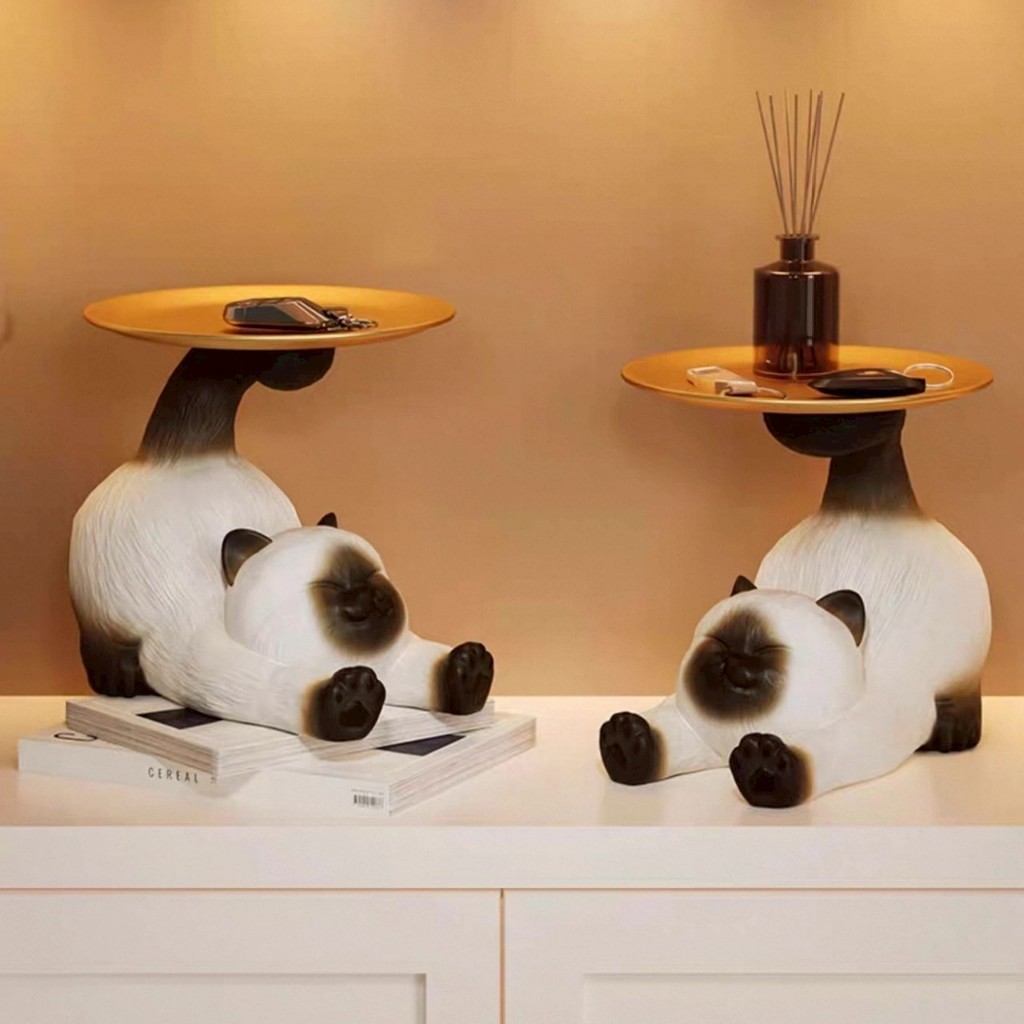 ส่งด่วน🍑 ที่วางเครื่องประดับ Cat Butler Tray อุปกรณ์จัดระเบียบบนโต๊ะ ถาดวางขออเนกประสงค์ ของขวัญ น่า