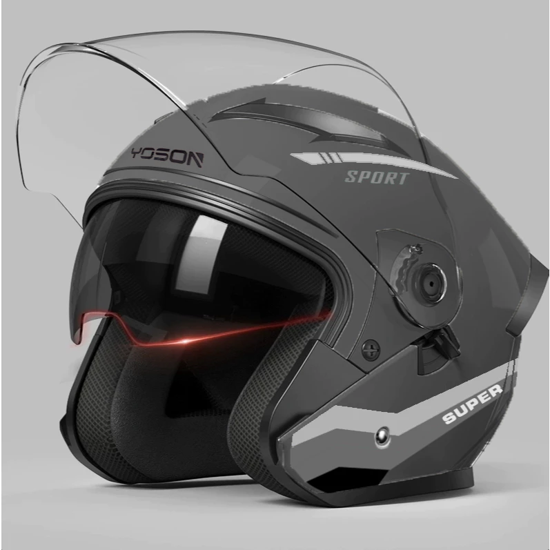 หมวกกันน๊อค motorcycle helmet  ส่งจากกทม. COD ได้ เลนส์คู่ กันแดด ระบายอากาศ ABS แข็งแรง thumbnail 5