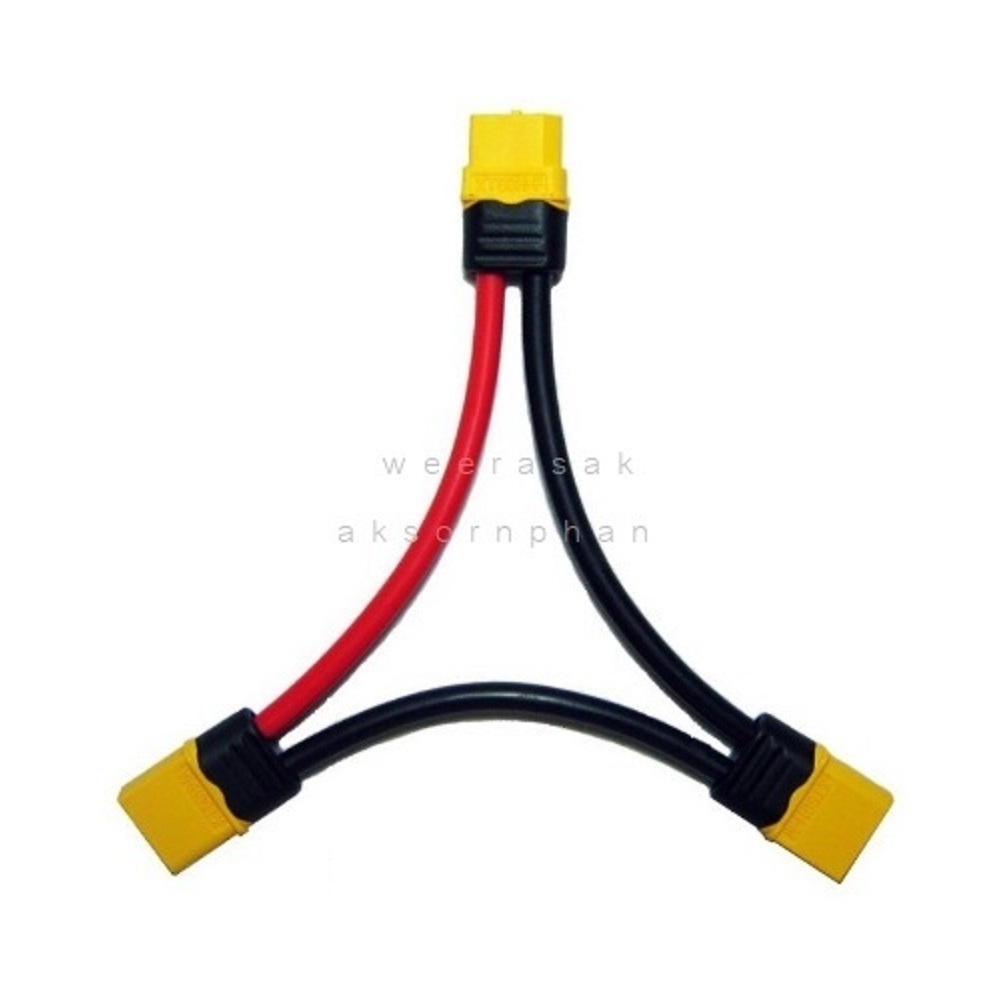 [ร้านในไทย] (หัวต่อสำหรับอนุกรมแบตเตอรี่) Series Connector Plug XT60/XT90 Amass 1 Female to 2 Male (
