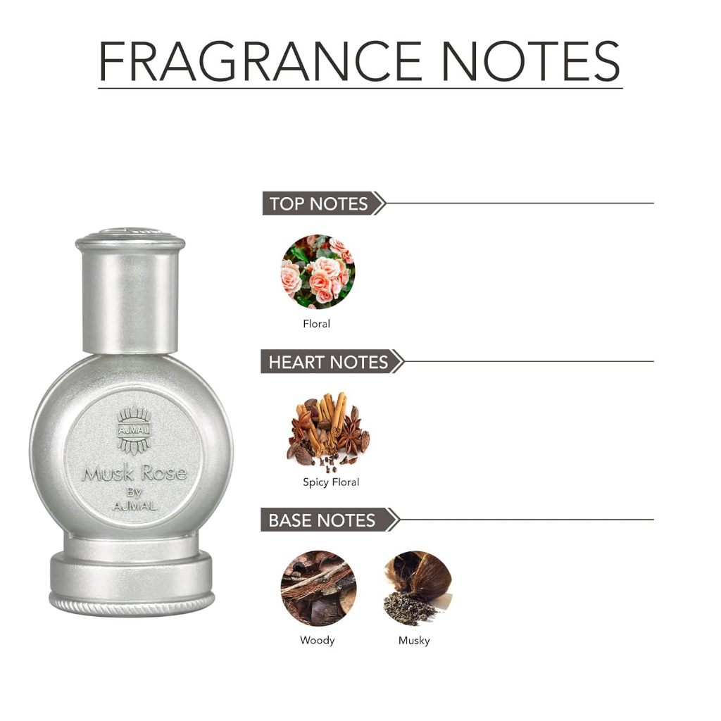 ออยน้ำหอม Ajmal Rose Musk 12ml. น้ำหอมแท้ Concentrated Perfume Oil ไม่มีแอลกอฮอล์