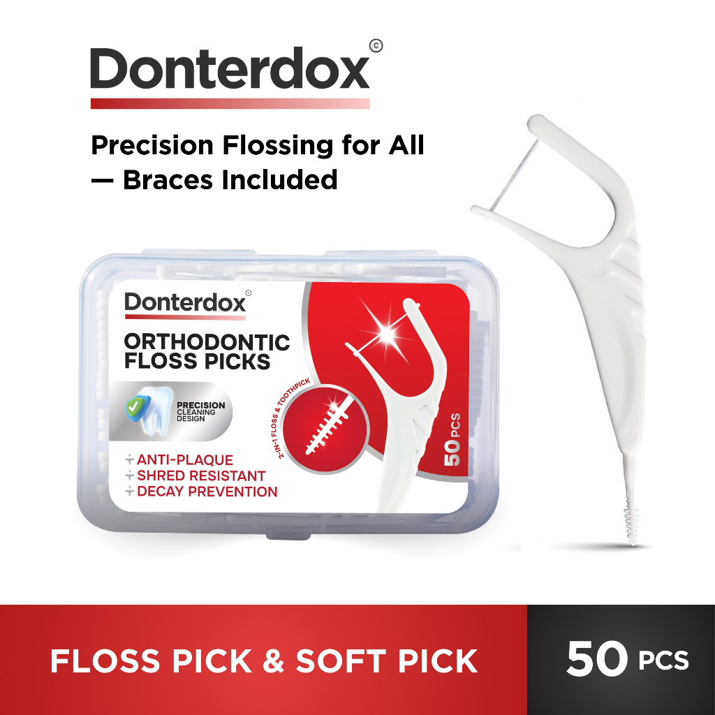 Donterdox – ไหมขัดฟันแบบด้ามพร้อมก้านขัดซอกฟัน (50 ชิ้น/กล่อง) ใช้ง่ายสำหรับทุกคนและใช้ได้กับผู้คนจัดฟัน Orthodontic - รูปที่ 5