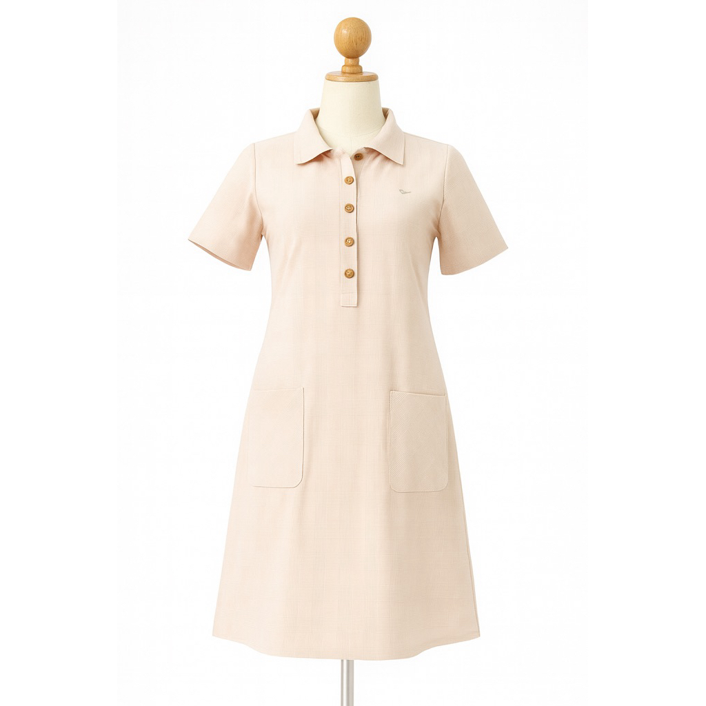 YY304-ALMOST FAMOUS เดรสชมพูลายเส้นสก็อต มินิมอล น่ารักมาก ใหม่มาก