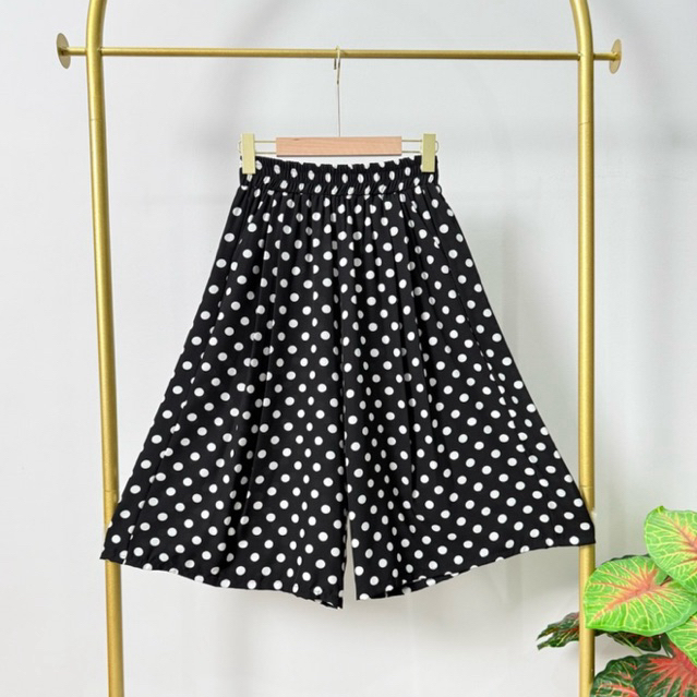 กางเกงลายจุด Polkadot ขา5ส่วน (เอว25-38) ผ้าไหมญี่ปุ่น บางเบาใส่สบาย