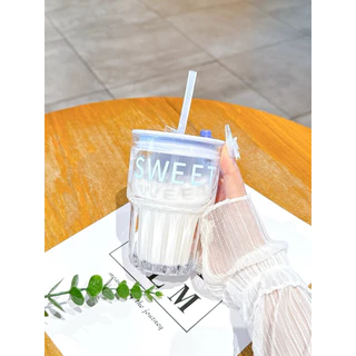 แก้วน้ำ 300 ml วัสดุแก้ว ทนร้อน ลายการ์ตูน น่ารัก ของขวัญ พร้อมส่ง