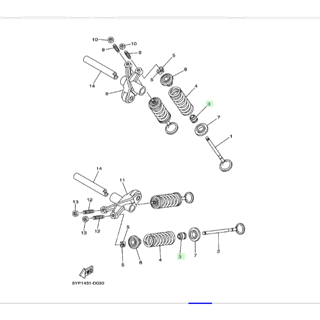 5YPE211900 x2 ซีลก้านวาล์ว Spark-135 T-135 แท้ จำนวน 2 ชิ้น yamaha 5YP-E2119-00