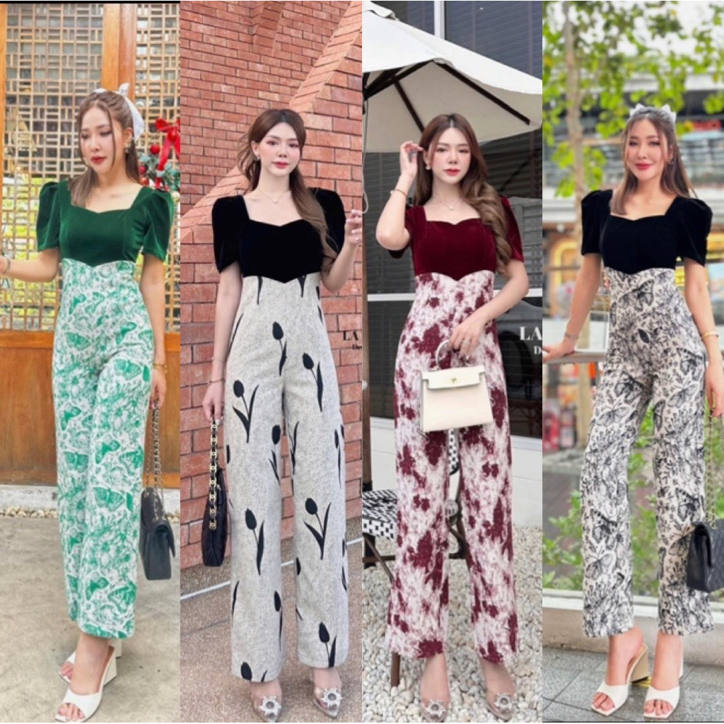 Lalabelle จั้มสูทยาวผ้ากำมะหยี่