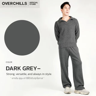 Overchills AIRPORT LOOK SET ผู้ชาย ชุดเซตแขนยาวไหมพรม คอปก 1 เซต มี 2 ชิ้น เสื้อ+กางเกง